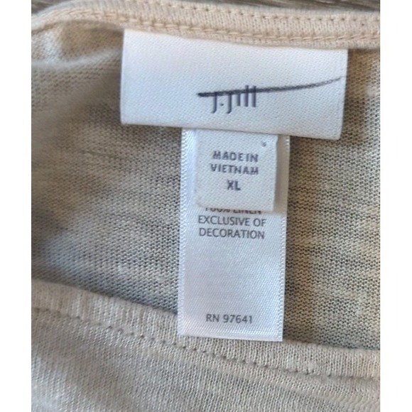 J Jill XL Poncho Cape Beige 100% Linen Frayed Hem Lagenlook Equestrian Capsule - Picture 4 of 8